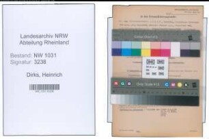 Entnazifizierung Heinrich Dirks , geb. 19.04.1892 (Reg.Inspektor)