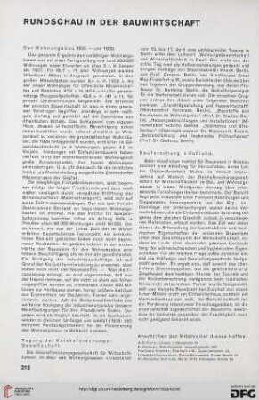 Rundschau in der Bauwirtschaft