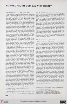 Rundschau in der Bauwirtschaft