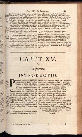 Caput XV. De Paupertate.