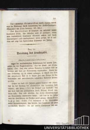 Nro. 31. Bereitung des Leuchtgases.