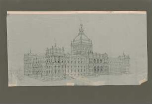 Thiersch, Friedrich von; München; Justizpalast - Fassade (Perspektive)