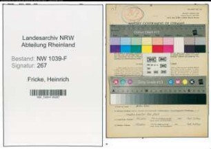 Entnazifizierung Heinrich Fricke , geb. 18.04.1901 (Drehermeister)