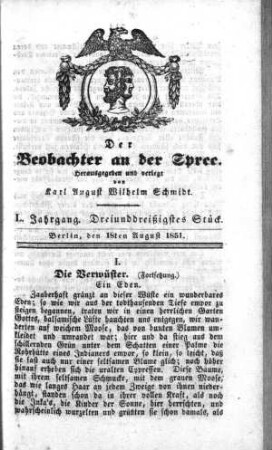 33. Stueck, 18. August 1851