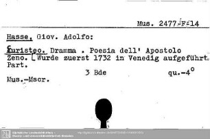 Hasse, Giov. Adolfo, Euristeo