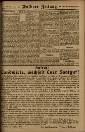Zweite Ausgabe vom Mittwoch, den 12. November 1919.