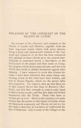 Relation of the conquest of the Island of Luzón