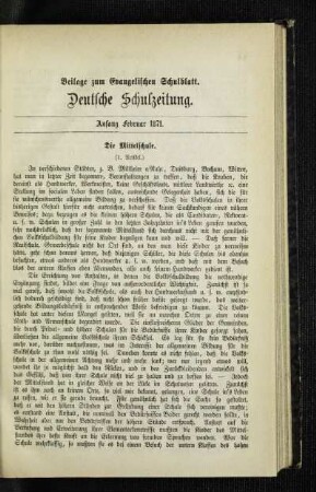 ¬Die¬ Mittelstufe : (1. Artikel)
