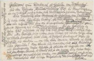 Geleitwort zum Denkmal der Gefallenen von Woltersdorf