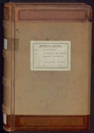 Solingen: Stadtverordnetenversammlung 1899-1901