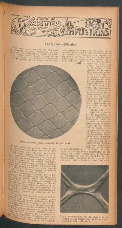 Los tejidos artificiales : Artes e industrías