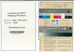 Entnazifizierung Erna Pennekamp , geb. 07.07.1908 (Sekretaerin)