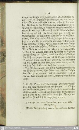 Montags den 10ten December, um neun Uhr Morgens