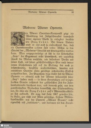 Moderne Wiener Operette