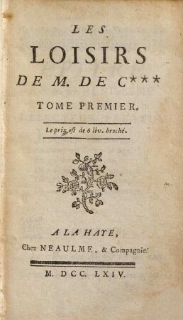 Les Loisirs De M. De C... [Chenevière], 1