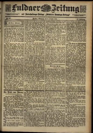 Erste Ausgabe vom Mittwoch, den 03. Oktober 1900.