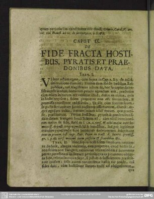 Caput IX. De Fide Fracta Hostibus, Pyratis Et Praedonibus Data