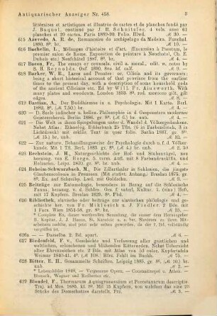 Antiquarischer Anzeiger von Joseph Baer & Co., Frankfurt a.M.. 458. 1897