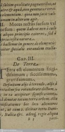 CAP. III. De Terra.