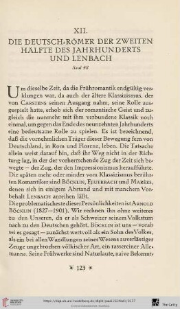 XII. Die Deutsch-Römer Der Zweiten Hälfte Des Jahrhunderts Und Lenbach. Saal 48