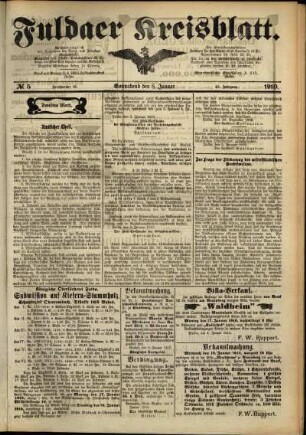 Zweite Ausgabe vom Samstag, den 08. Januar 1910.