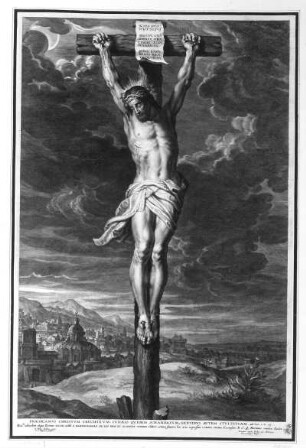 Christus am Kreuz : Bolswert, Schelte nach Rubens, Peter Paul. Christus am Kreuz. Kupferstich; 54,3 x 35,8 cm. Dresden: Kupferstich-Kabinett A 41 611 in A 1134, 2 Rubens IV