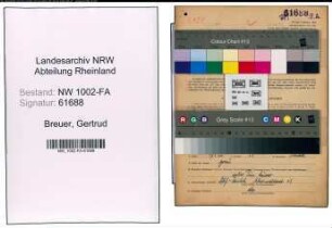 Entnazifizierung Gertrud Breuer, geb. 19.10.1892 (Kauffrau)