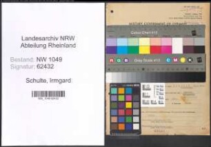 Entnazifizierung Irmgard Schulte , geb. 11.01.1900 (Kauffrau)