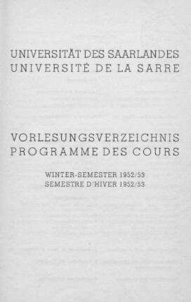 0009: WS 1952/53