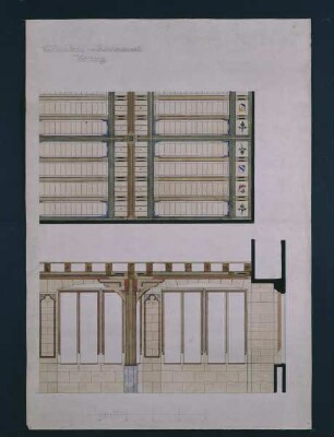 Marburg, Rathaus, Rathaussaal, Detail der Wand und der Decke