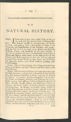 On natural history.