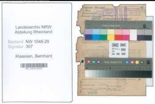 Entnazifizierung Bernhard Klaassen , geb. 16.06.1891 (Beamter)