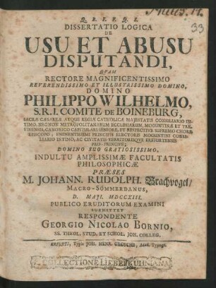 Dissertatio Logica De Usu Et Abusu Disputandi