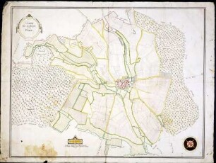 Dürnau Maßstab ca. 1 : 9000 Zeichner: Johann Schreyvogel col. handgez.