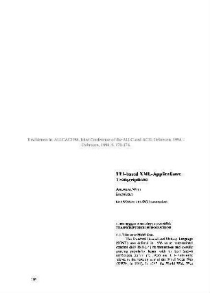 TEI-based XML-Applications: Transcriptions