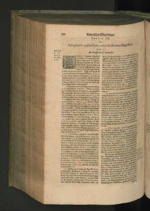 SECTIO III. De Adiaphoris quibusdam, circa doctrinam Baptismi. NUM. I. An necessaria sit immersio?