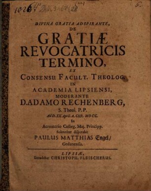 De gratiae revocatricis termino