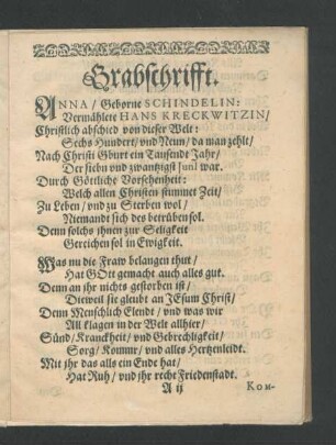 Grabschrifft.