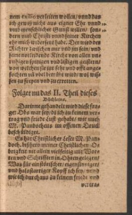 Folget nu das II. Theil dieses Büchleins.