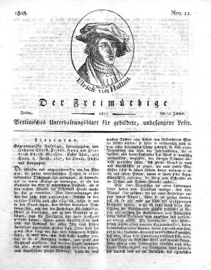 Nro. 11, Freitag, den 15. Januar 1808