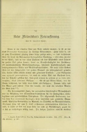 Ueber Melanchthon's Naturauffassung