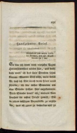 Funfzehnter Brief