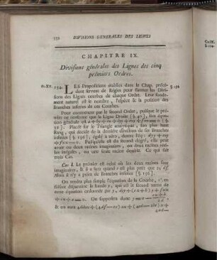 Chapitre IX. Divisions générales des Lingnes des cinq prémiers Ordres.