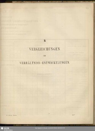 B. Vergleichungen und Verhältniss-Entwickelungen