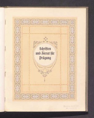 Schriften und Zierat für Prägung