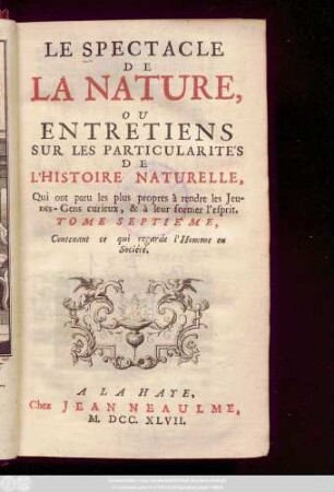 T. 7: Contenant ce qui regarde l'Homme en Société