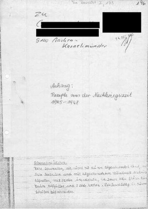 Rezepte aus der Nachkriegszeit