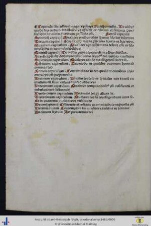 Capitula libri alberti magni episcopi Ratisponensis.