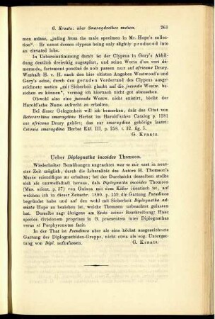 Ueber Diplognatha incoides Thomson