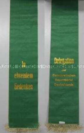 Kranzschleife der Demokratischen Bauernpartei Deutschlands